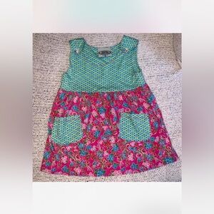 Flit & Flitter Girls 3T Tunic Tank Pink Blue Green Floral w POCKETS!